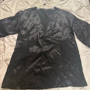 Victoria's Secret Black Satin Robe